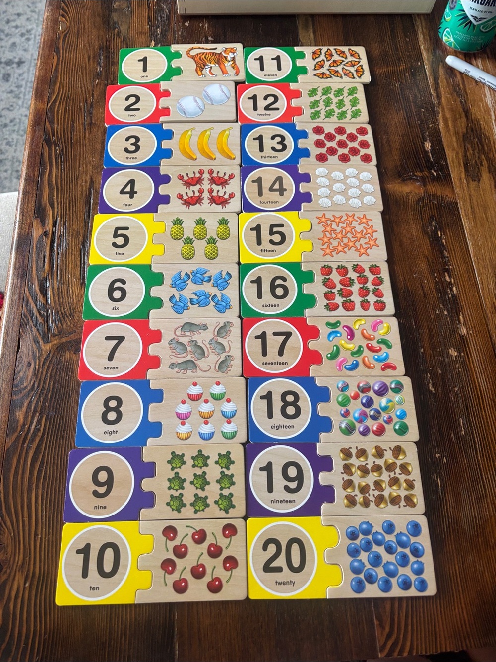 Melissa & Doug Wooden Number Puzzle Matching Set - Colorful Educational Kids Toy